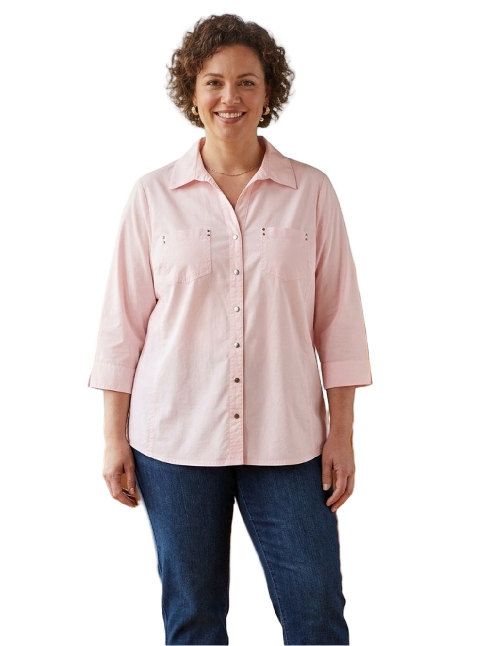 croft & barrow Pink Button-Down Shirt Size 1X